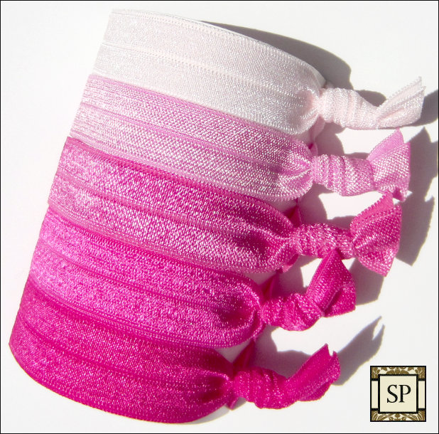 Hair Ties - Cotton Candy Collection - Set of 5 - Elastic Hair Ties - Sweet Petites