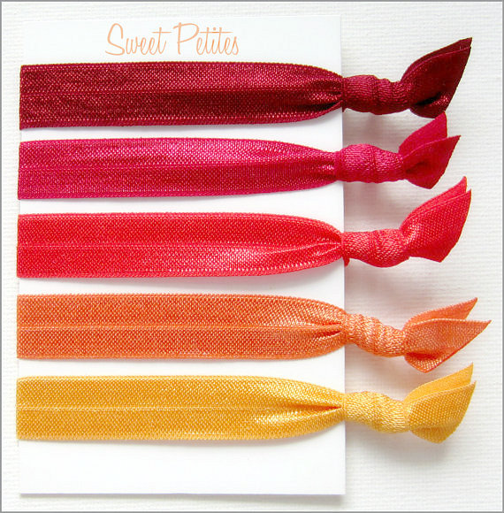 Hair Ties - Sunset Fade Collection - Set of 5 - Elastic Hair Tie - Sweet Petites