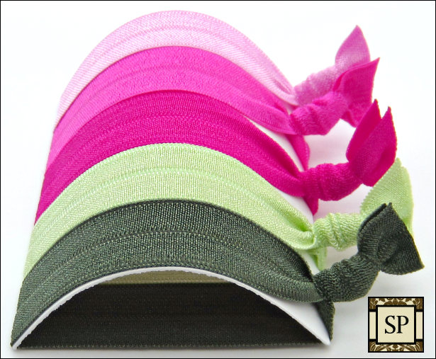 Hair Ties Watermelon Splash Collection Set of 5 Doubles as Bracelet Elastic Hair Ties
