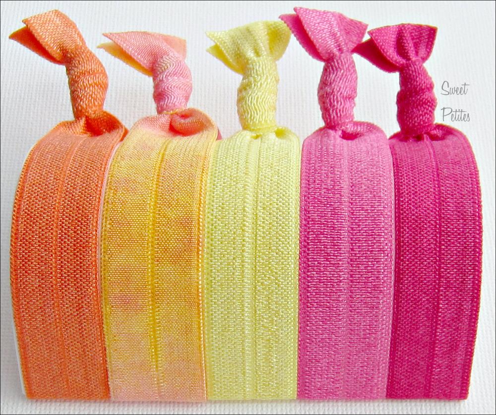 Hair Ties Tutti Frutti Collection Set of 5 Doubles as Bracelet Elastic Hair Ties