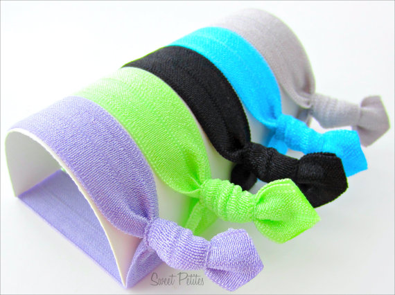 Hair Ties - Set of 5 - Doubles as Bracelet - High Voltage Collection - Elastic Hair Ties - Mane Accessory