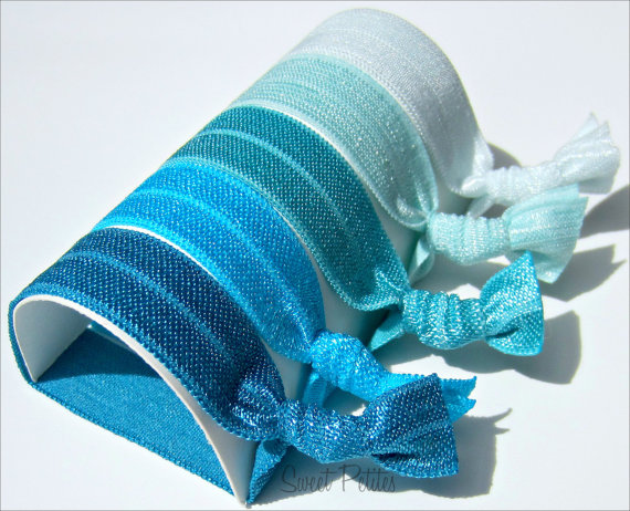 Hair Ties Blue Ombre Collection Set of 5 Mane Accessory