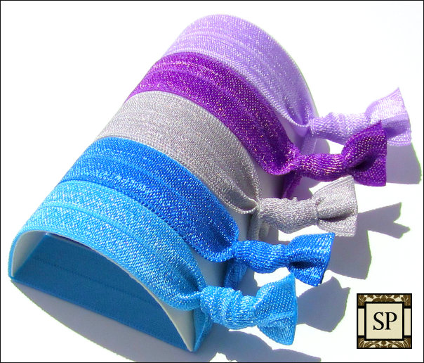 Hair Ties - Lavender Breeze Collection - Set of 5 - Elastic Hair Ties - Sweet Petites