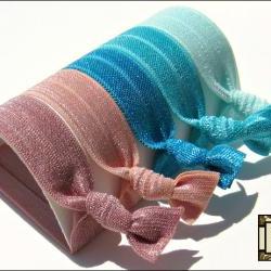 Hair Ties - Sand, Sea & Sky Collection - Set of 5 - Elastic Hair Ties - Sweet Petites