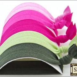 Hair Ties Watermelon Splash Collection Set of 5 Doubles as Bracelet Elastic Hair Ties