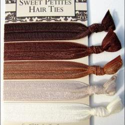 Elastic Hair Ties - Chocolate Fade Collection - Set of 5 - Doubles as Bracelet