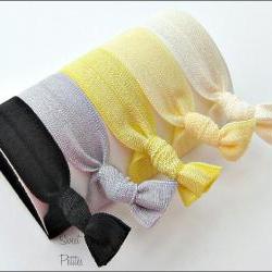 Hair Ties - Lemon Drop Collection - Set of 5 - Doubles as Bracelet - Elastic Hair Ties