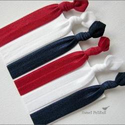 Elastic Hair Tie Patriotic Collection Set of 6 Doubles as Bracelet