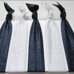 Elastic Hair Tie Nautical Collection Set of 5 Doubles as Bracelet